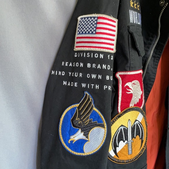 Reason black long jacket with decals - Picture 5 of 14